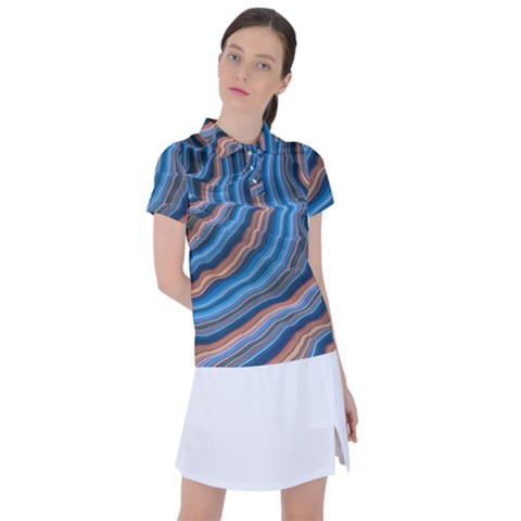 Dessert Waves  pattern  All Over Print Design Women s Polo T-shirt by coffeus