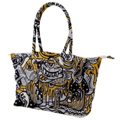 Crazy Abstract Doodle Social Doodle Drawing Style Canvas Shoulder Bag by Hannah976