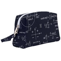 Mathematical Seamless Pattern With Geometric Shapes Formulas Wristlet Pouch Bag (large) by Hannah976