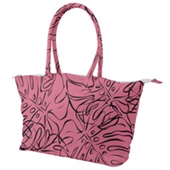 Pink Monstera Canvas Shoulder Bag by ConteMonfrey