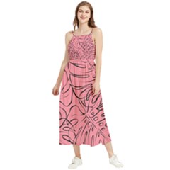 Pink Monstera Boho Sleeveless Summer Dress by ConteMonfrey