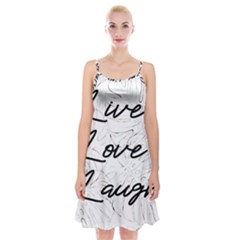 Live Love Laugh Monstera  Spaghetti Strap Velvet Dress by ConteMonfrey