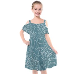 Monsteras Kids  Cut Out Shoulders Chiffon Dress by ConteMonfrey