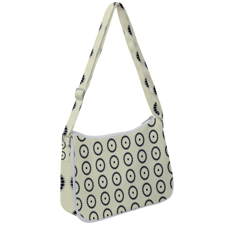 Sharp Circles Zip Up Shoulder Bag