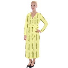 Yellow Pineapple Velvet Maxi Wrap Dress by ConteMonfrey