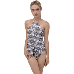 Brown Snake Skin Go With The Flow One Piece Swimsuit by ConteMonfrey
