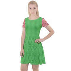  Spooky Pink Green Halloween  Cap Sleeve Velour Dress  by ConteMonfrey