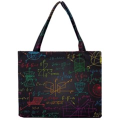 Mathematical Colorful Formulas Drawn By Hand Black Chalkboard Mini Tote Bag by Ravend