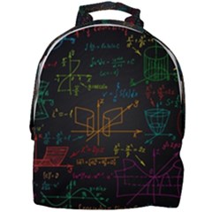 Mathematical Colorful Formulas Drawn By Hand Black Chalkboard Mini Full Print Backpack by Ravend