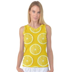 Lemon Fruits Slice Seamless Pattern Women s Basketball Tank Top by Ravend