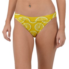 Lemon Fruits Slice Seamless Pattern Band Bikini Bottoms