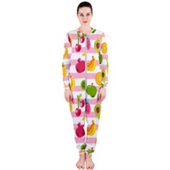Tropical Fruits Berries Seamless Pattern Onepiece Jumpsuit (ladies)