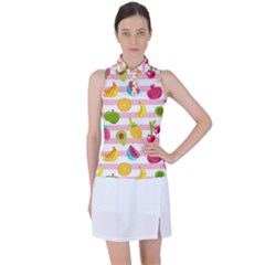 Tropical Fruits Berries Seamless Pattern Women s Sleeveless Polo T-shirt by Ravend