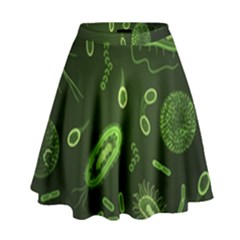 Bacteria Virus Seamless Pattern Inversion High Waist Skirt