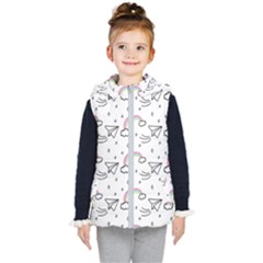 Abstract Classic Blue Background Kids  Hooded Puffer Vest by Apen
