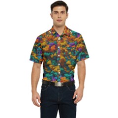 Color-for-a-line Men s Short Sleeve Pocket Shirt  by aline