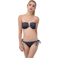 Math Equations Formulas Pattern Twist Bandeau Bikini Set