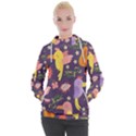 Exotic Seamless Pattern With Parrots Fruits Women s Hooded Pullover View1