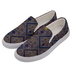 Pattern Floral Leaves Men s Canvas Slip Ons by Ravend