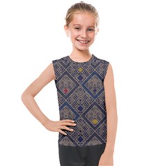 Pattern Flower Design Kids  Mesh Tank Top