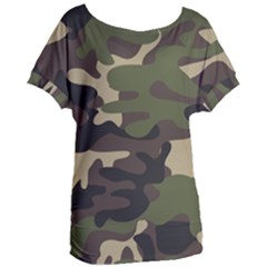 Texture Military Camouflage Repeats Seamless Army Green Hunting Women s Oversized T-shirt by Ravend