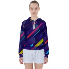 Colorful Abstract Background Women s Tie Up Sweat