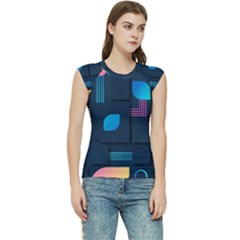 Gradient Geometric Shapes Dark Background Women s Raglan Cap Sleeve T-shirt by Ravend