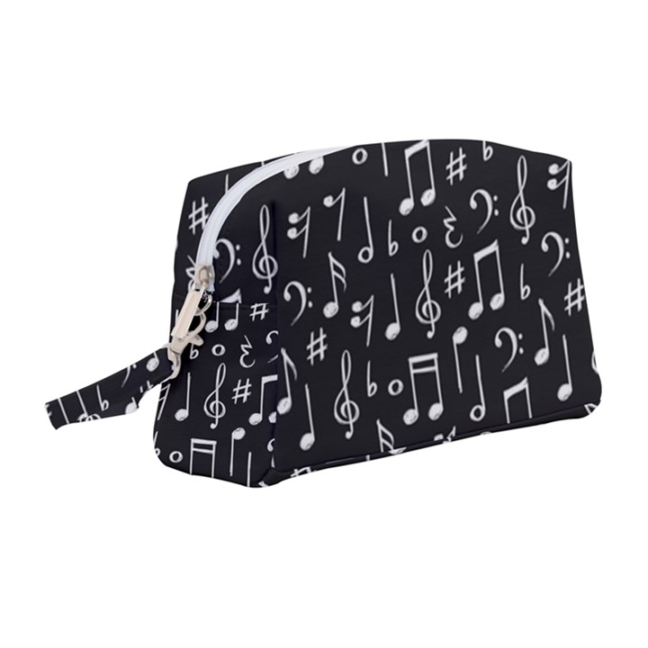 Chalk Music Notes Signs Seamless Pattern Wristlet Pouch Bag (Medium)