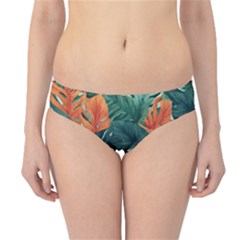 Green Tropical Leaves Hipster Bikini Bottoms