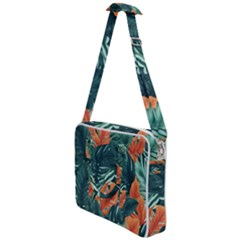 Green Tropical Leaves Cross Body Office Bag by Jack14