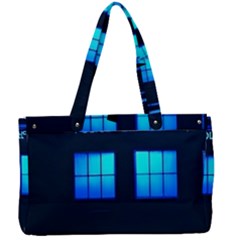 Blue Tardis Doctor Who Police Call Box Canvas Work Bag by Cendanart