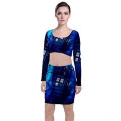 Tardis Doctor Who Space Galaxy Top And Skirt Sets by Cendanart