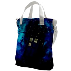 Tardis Doctor Who Space Galaxy Canvas Messenger Bag by Cendanart
