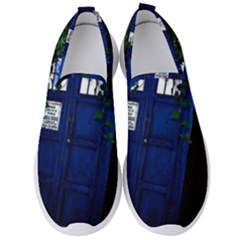 Stuck Tardis Beach Doctor Who Police Box Sci-fi Men s Slip On Sneakers by Cendanart