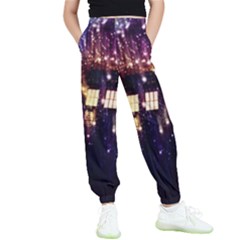 Tardis Regeneration Art Doctor Who Paint Purple Sci Fi Space Star Time Machine Kids  Joggers by Cendanart