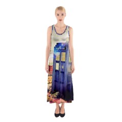 Tardis Wilderness Doctor Who Sleeveless Maxi Dress by Cendanart