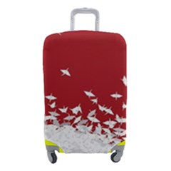 Red Sun Sea Waves Bird Japanese Art Minimalist Luggage Cover (small) by Bedest