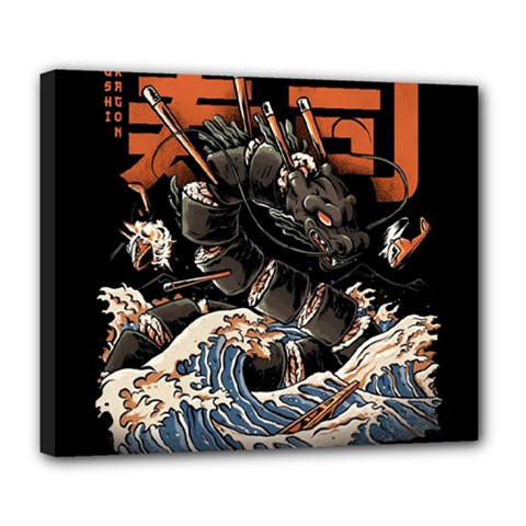 Sushi Dragon Japanese Deluxe Canvas 24  X 20  (stretched)