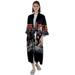 Sushi Dragon Japanese Maxi Satin Kimono