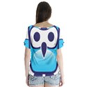 Owl Logo Clip Art V-Neck Flutter Sleeve Top View2