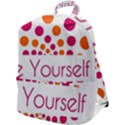 Be Yourself Pink Orange Dots Circular Zip Up Backpack View1