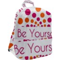 Be Yourself Pink Orange Dots Circular Zip Up Backpack View2