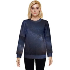 Cosmos Dark Hd Wallpaper Milky Way Hidden Pocket Sweatshirt