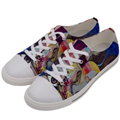 Graffiti Mural Street Art Painting Women s Low Top Canvas Sneakers by Ket1n9