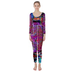 Technology Circuit Board Layout Pattern Long Sleeve Catsuit by Ket1n9