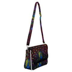 Beautiful Peacock Feather Shoulder Bag With Back Zipper by Ket1n9