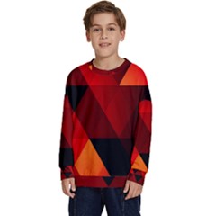 Abstract Triangle Wallpaper Kids  Crewneck Sweatshirt by Ket1n9