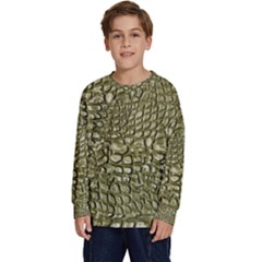 Aligator Skin Kids  Crewneck Sweatshirt by Ket1n9