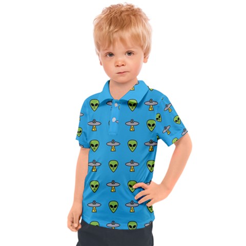 Alien Pattern Kids  Polo T-shirt by Ket1n9