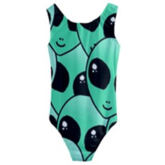 Art Alien Pattern Kids  Cut-out Back One Piece Swimsuit by Ket1n9